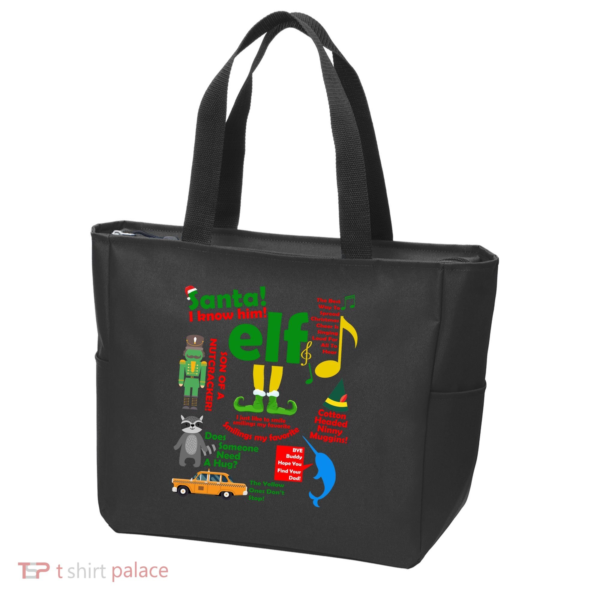 Funny Elf Santa Knows Him Christmas Tote Bag