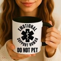 Funny Emotional Support Human Do No Pet Coffee Mug thumb 3