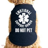 Funny Emotional Support Human Do No Pet Doggie Tank thumb 0
