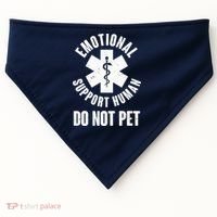 Funny Emotional Support Human Do No Pet USA-Made Doggie Bandana thumb 0