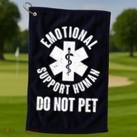 Funny Emotional Support Human Do No Pet Golf Towel thumb 1
