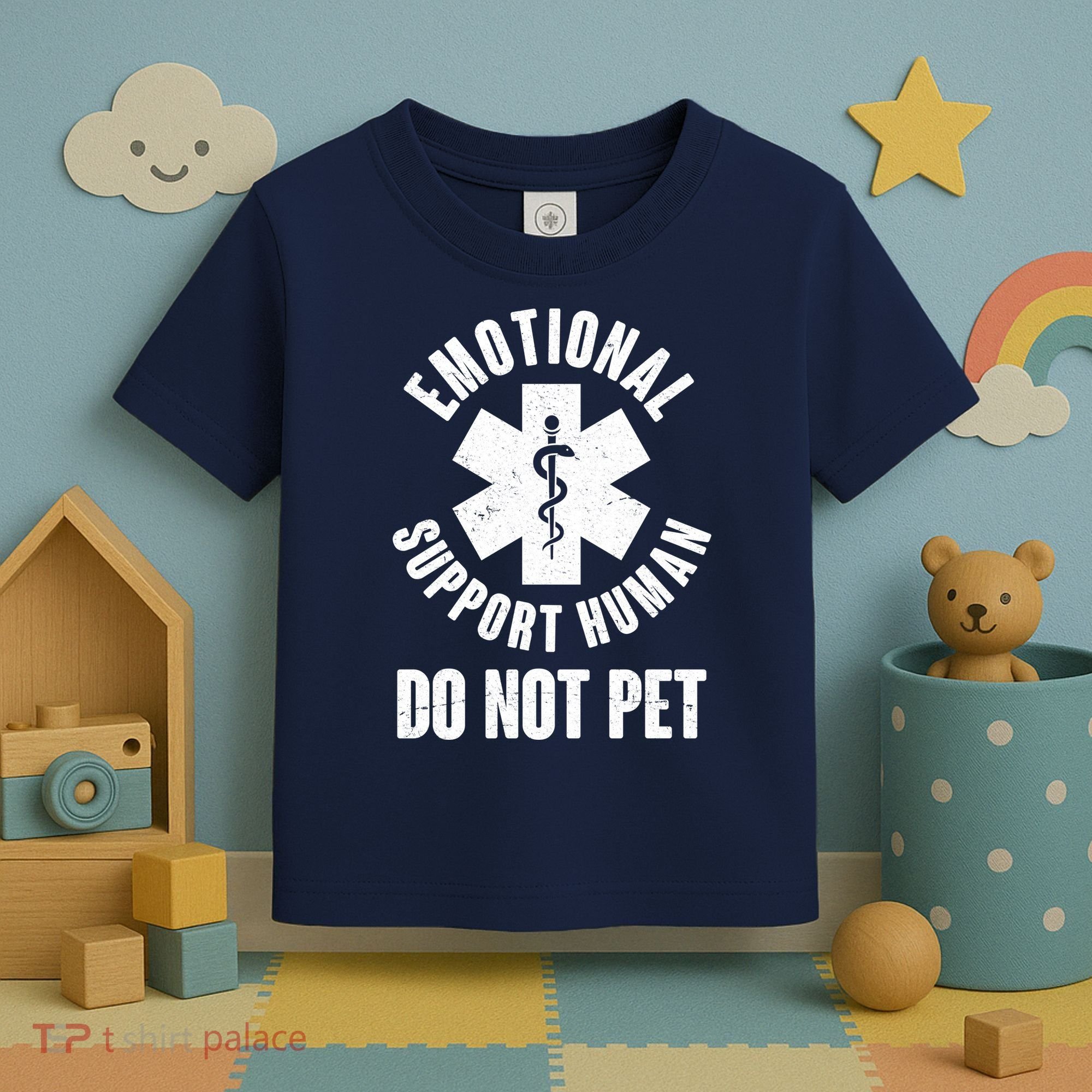 Funny Emotional Support Human Do No Pet Toddler T-Shirt