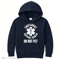 Funny Emotional Support Human Do No Pet Kids Hoodie thumb 0