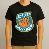 Funny Energy Saving Sloth T-Shirt thumb 3