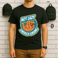 Funny Energy Saving Sloth T-Shirt thumb 6