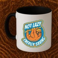 Funny Energy Saving Sloth Coffee Mug thumb 2