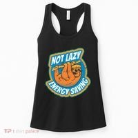 Funny Energy Saving Sloth Women's Tank Top thumb 0