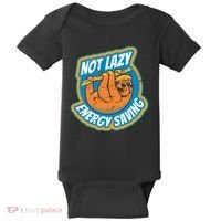 Funny Energy Saving Sloth Baby Bodysuit thumb 0