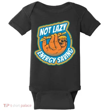 Funny Energy Saving Sloth Baby Bodysuit