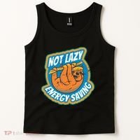 Funny Energy Saving Sloth Tank Top thumb 2