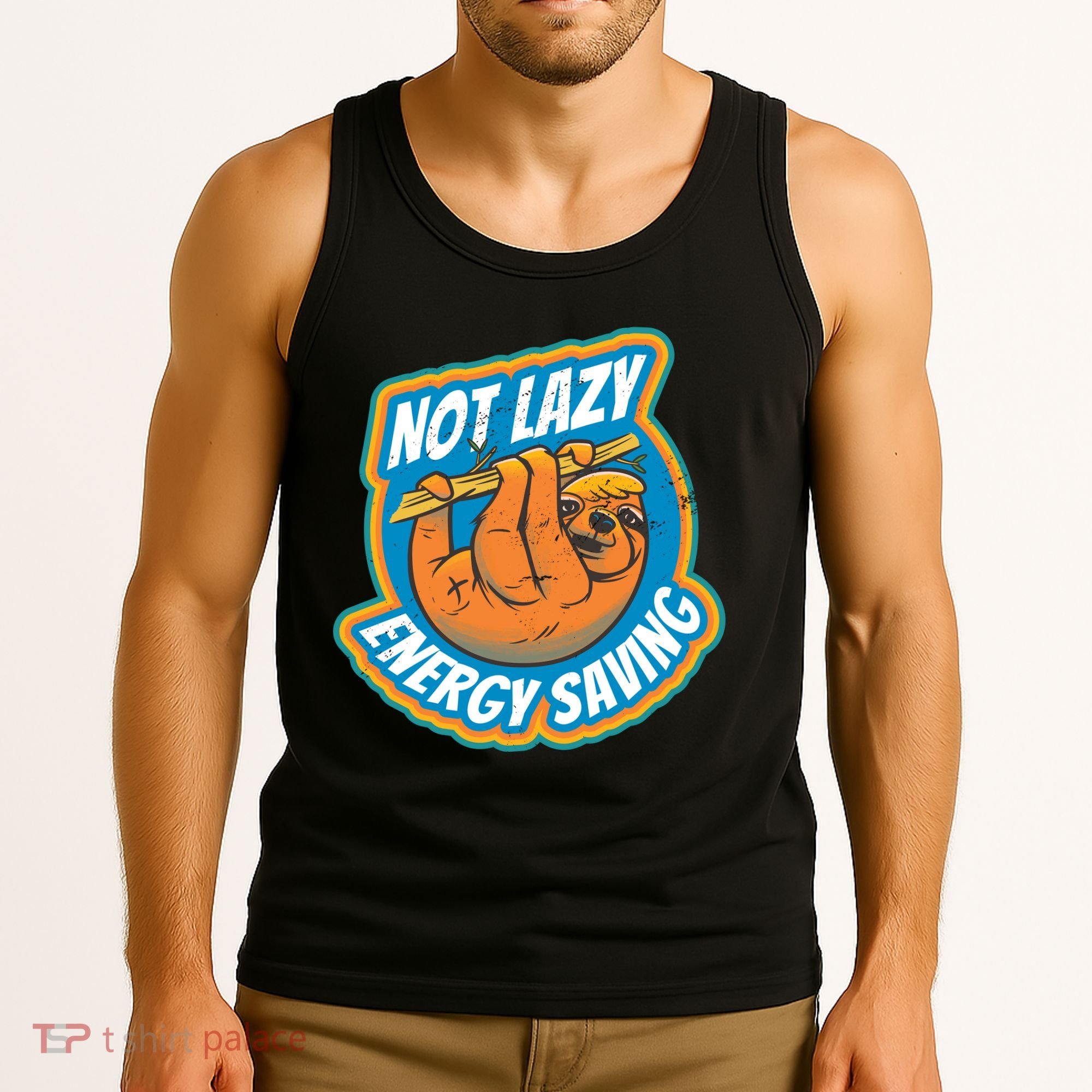 Funny Energy Saving Sloth Tank Top
