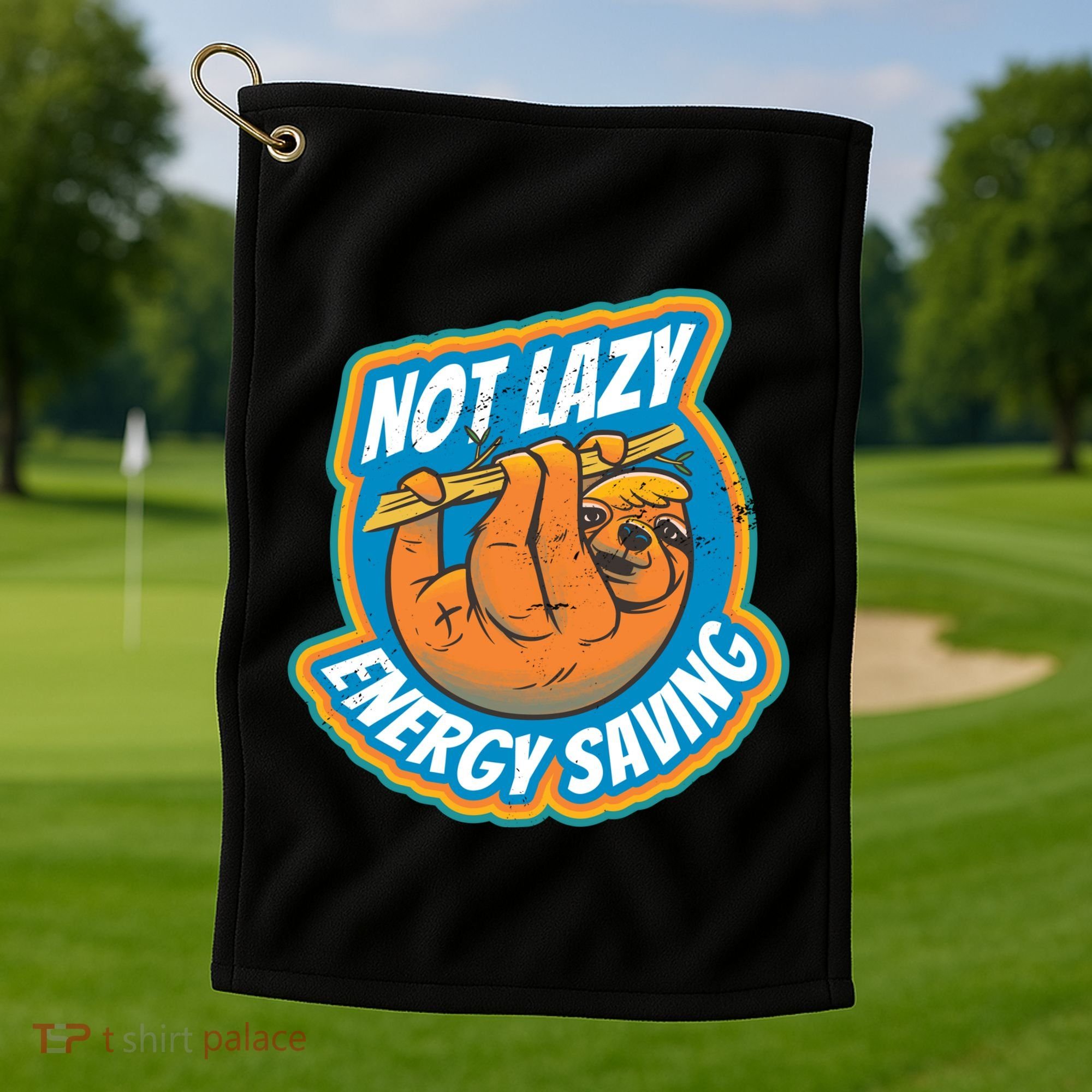 Funny Energy Saving Sloth Golf Towel