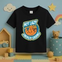 Funny Energy Saving Sloth Toddler T-Shirt thumb 3