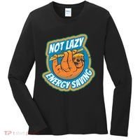 Funny Energy Saving Sloth Women's Long Sleeve Shirt thumb 0