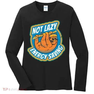 Funny Energy Saving Sloth Women's Long Sleeve Shirt