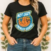Funny Energy Saving Sloth Women's T-Shirt thumb 2