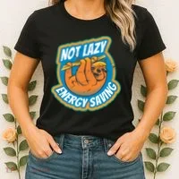 Funny Energy Saving Sloth Women's T-Shirt thumb 2