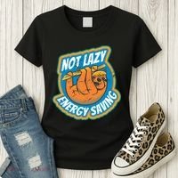 Funny Energy Saving Sloth Women's T-Shirt thumb 3
