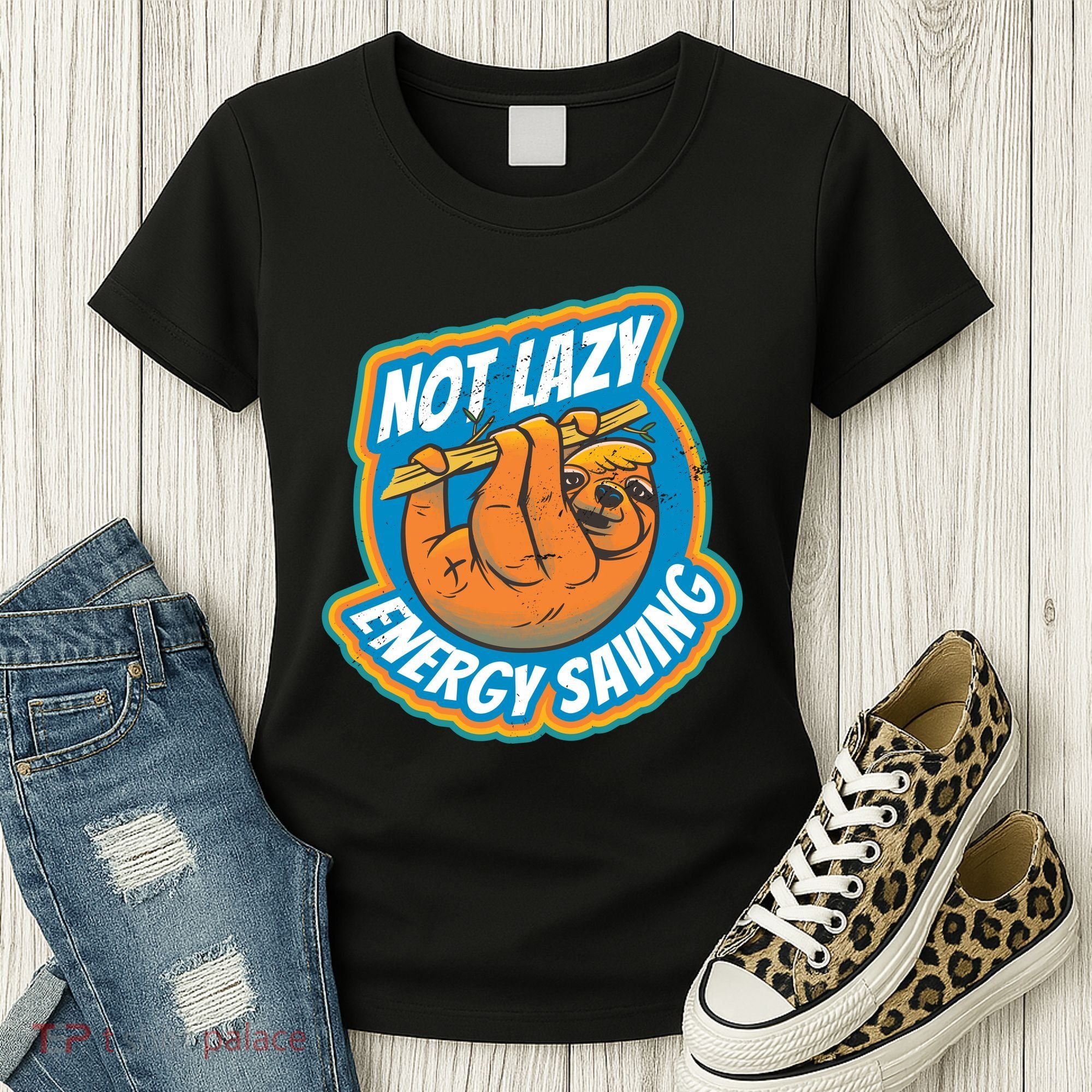 Funny Energy Saving Sloth Women's T-Shirt