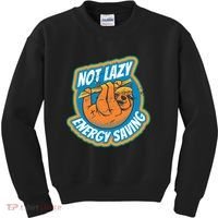Funny Energy Saving Sloth Kids Sweatshirt thumb 0