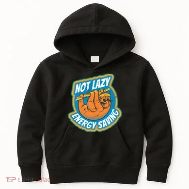 Funny Energy Saving Sloth Kids Hoodie