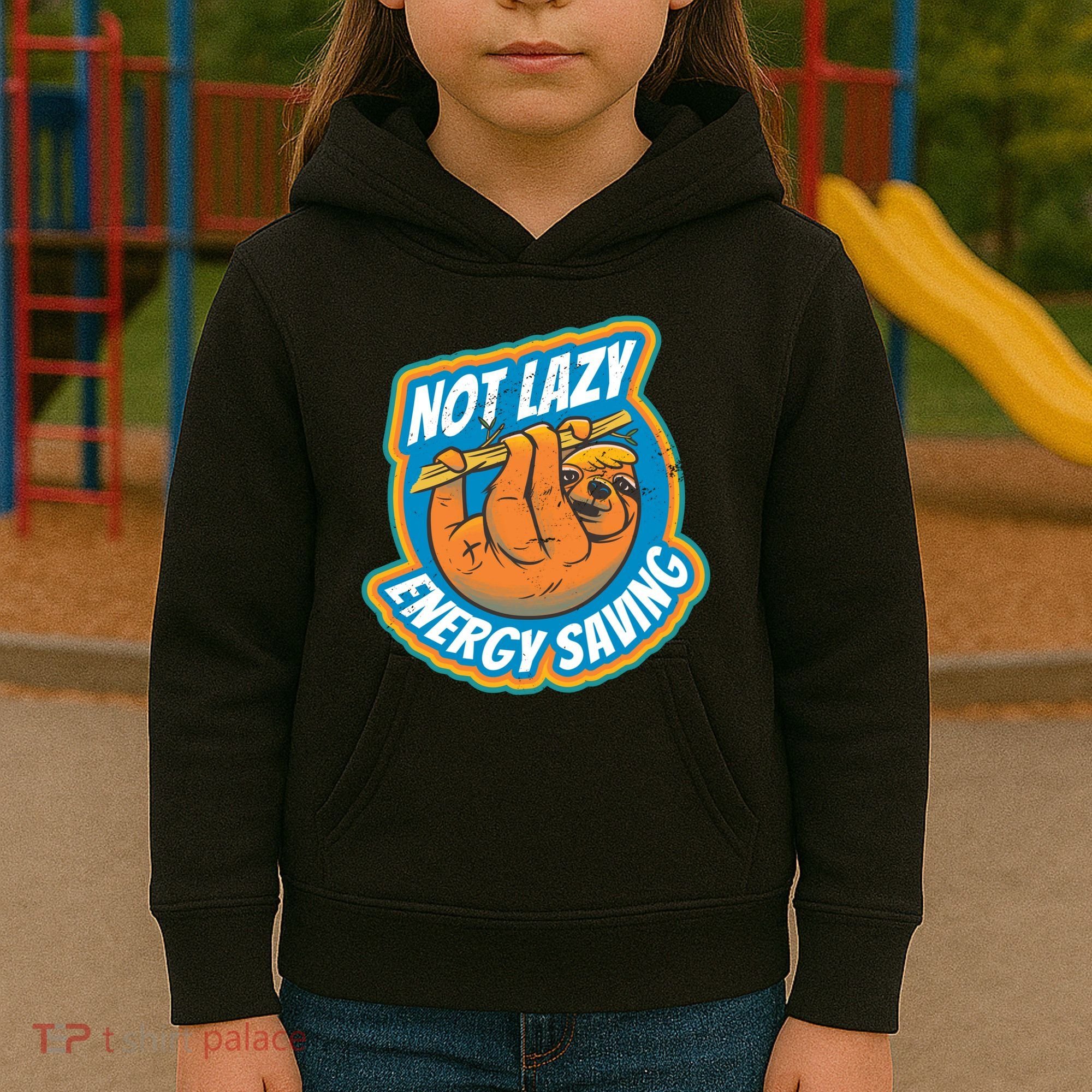 Funny Energy Saving Sloth Kids Hoodie