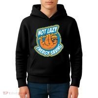 Funny Energy Saving Sloth Kids Hoodie thumb 4