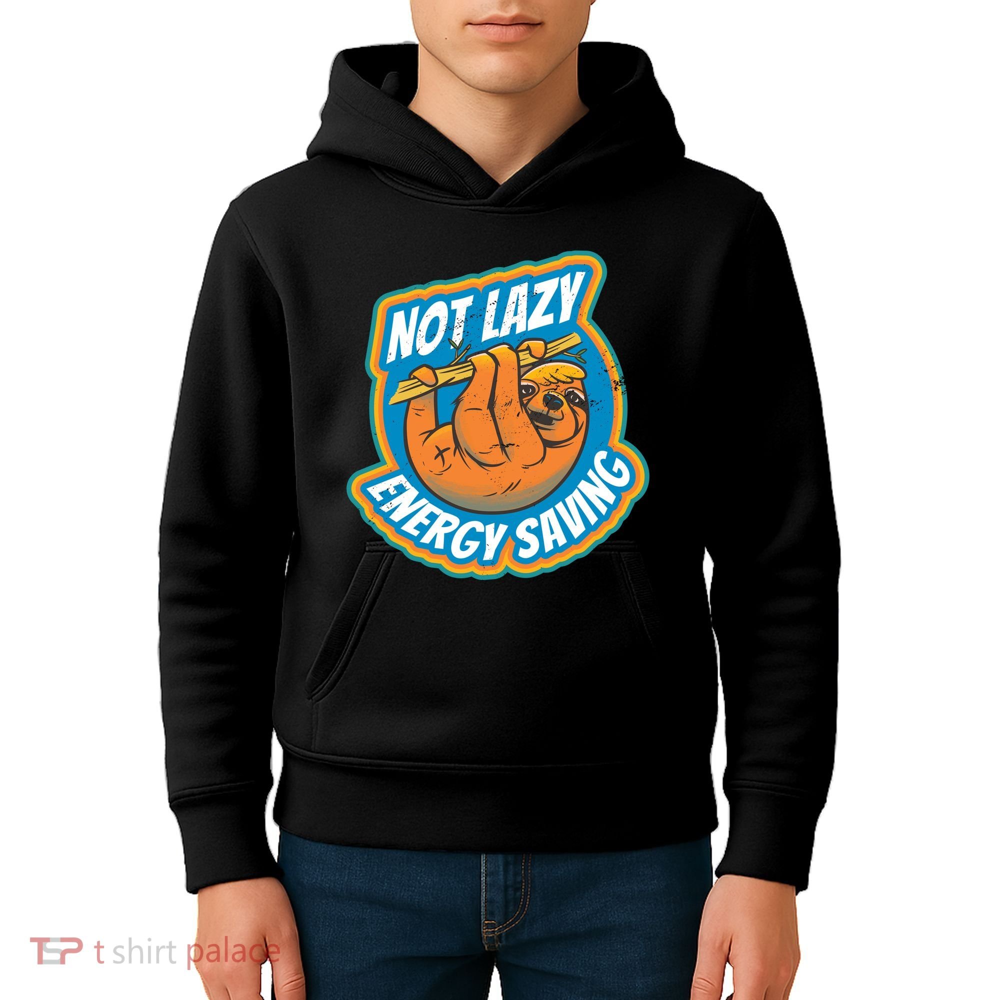 Funny Energy Saving Sloth Kids Hoodie