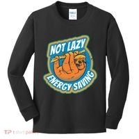 Funny Energy Saving Sloth Kids Long Sleeve Shirt thumb 0