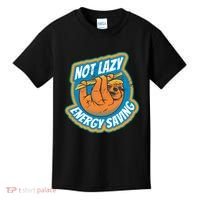 Funny Energy Saving Sloth Kids T-Shirt thumb 0