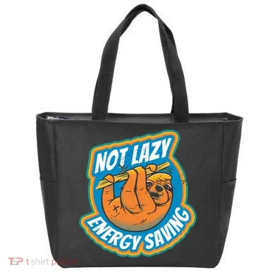 Funny Energy Saving Sloth Tote Bag
