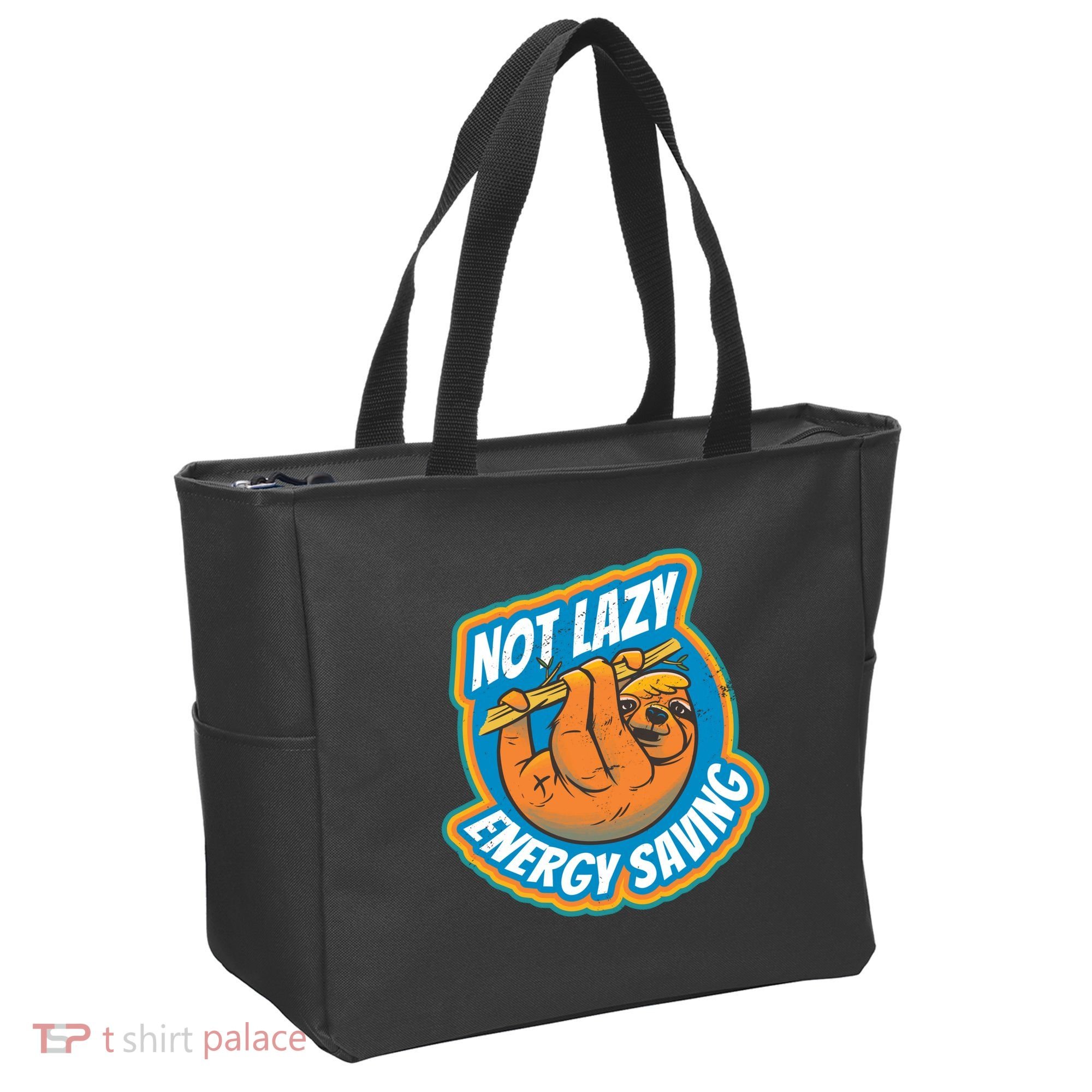 Funny Energy Saving Sloth Tote Bag