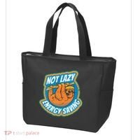 Funny Energy Saving Sloth Tote Bag thumb 3