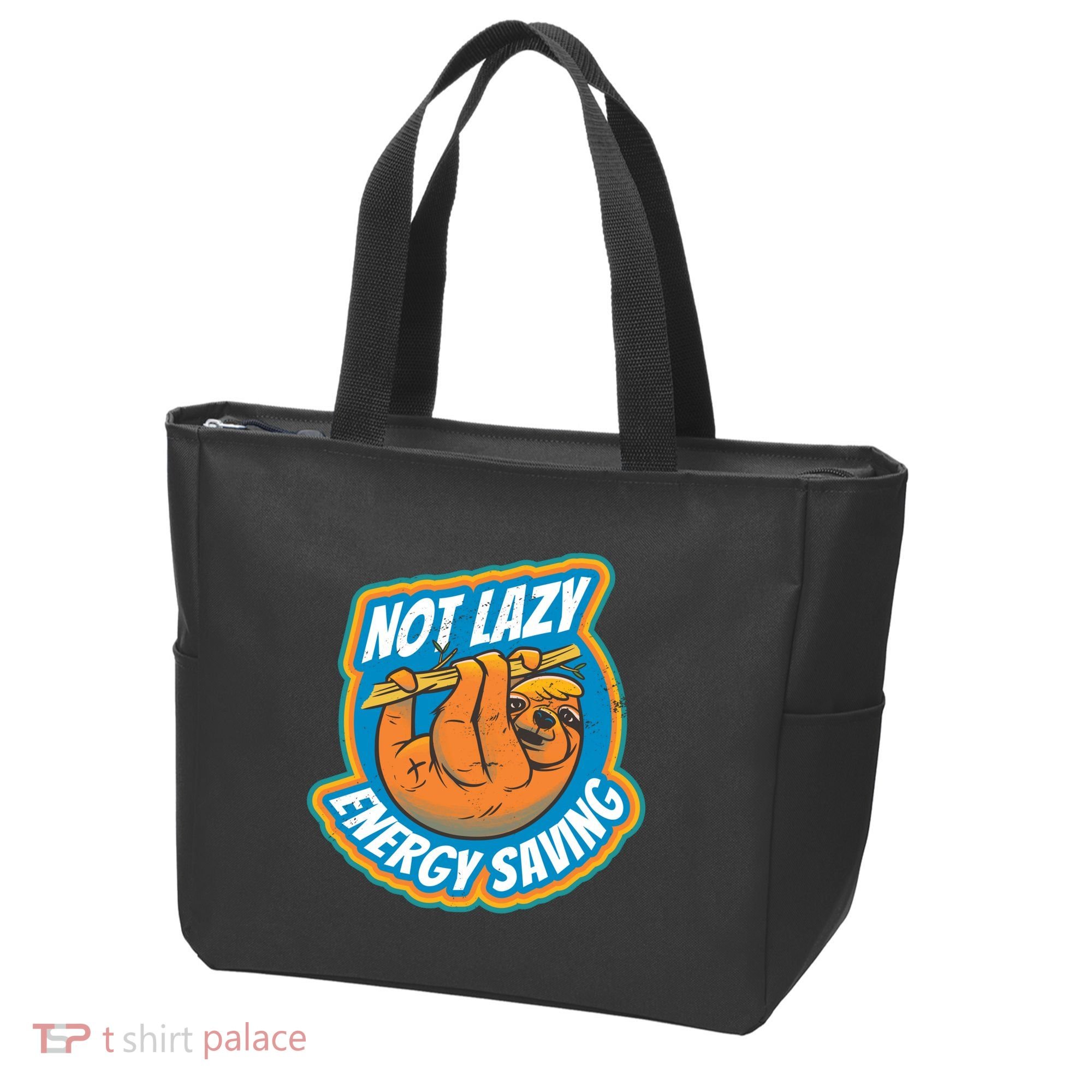 Funny Energy Saving Sloth Tote Bag
