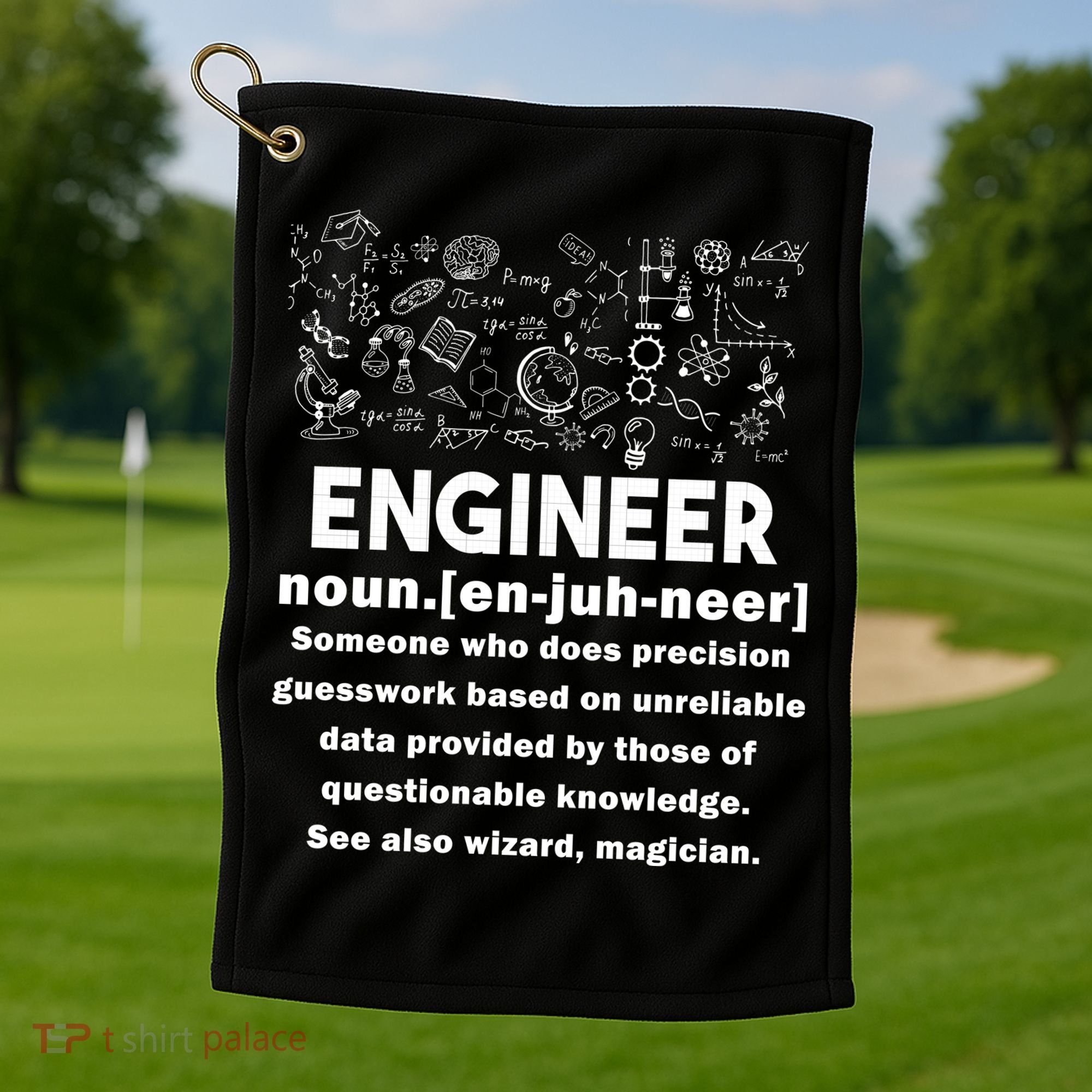Funny Engineer Meaning Golf Towel
