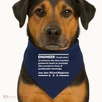 Funny Engineer Noun Definition USA-Made Doggie Bandana thumb 1