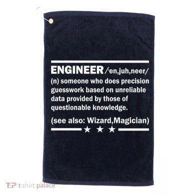 Funny Engineer Noun Definition Golf Towel