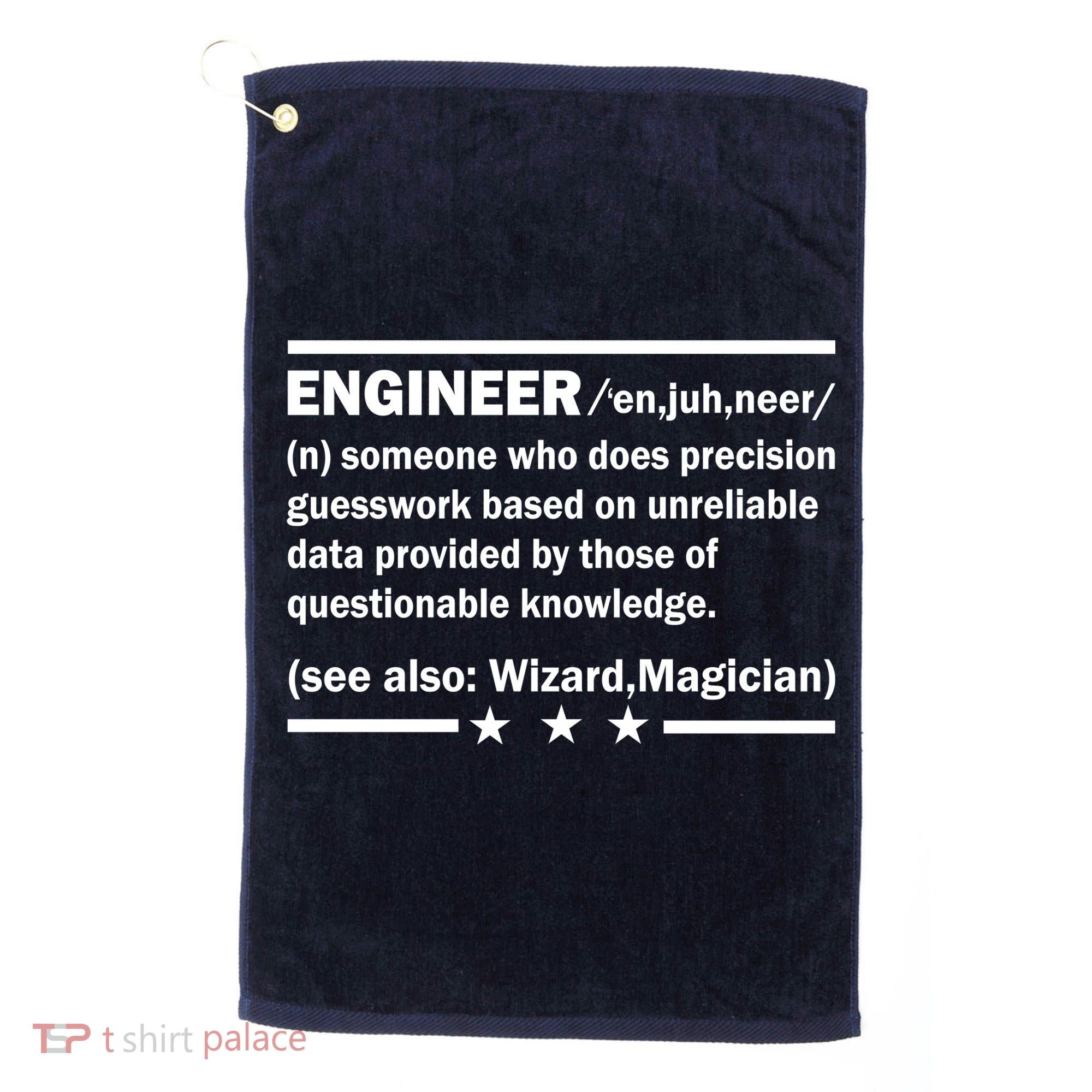 Funny Engineer Noun Definition Golf Towel