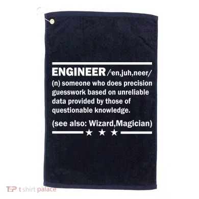 Funny Engineer Noun Definition Golf Towel