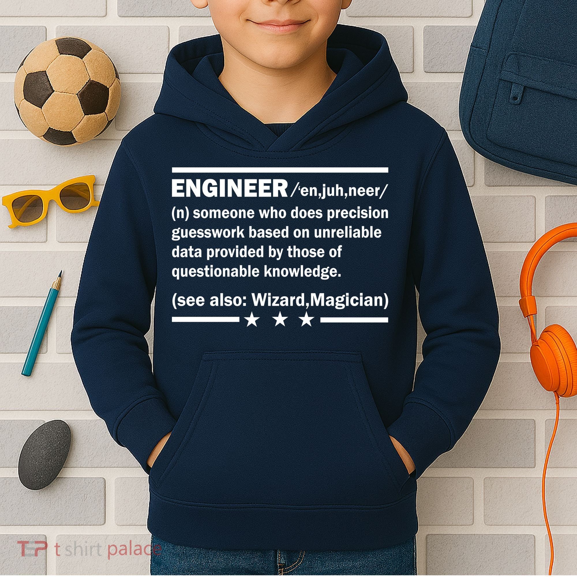Funny Engineer Noun Definition Kids Hoodie