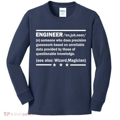 Funny Engineer Noun Definition Kids Long Sleeve Shirt
