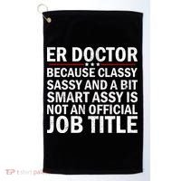 Funny Er Doctor Official Job Title Golf Towel thumb 0
