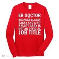 Funny Er Doctor Official Job Title Long Sleeve Shirt thumb 0