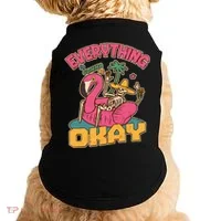 Funny Everything Is Gonna Be Okay Vacation Skeleton Doggie Tank thumb 0