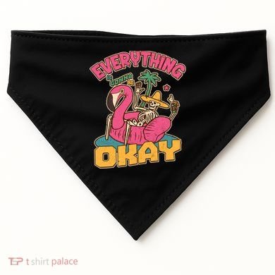 Funny Everything Is Gonna Be Okay Vacation Skeleton USA-Made Doggie Bandana