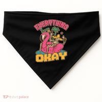 Funny Everything Is Gonna Be Okay Vacation Skeleton USA-Made Doggie Bandana thumb 0