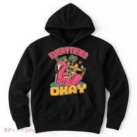 Funny Everything Is Gonna Be Okay Vacation Skeleton Hoodie thumb 0