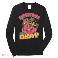 Funny Everything Is Gonna Be Okay Vacation Skeleton Long Sleeve Shirt thumb 0