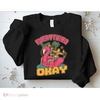 Funny Everything Is Gonna Be Okay Vacation Skeleton Sweatshirt thumb 2