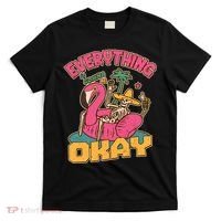 Funny Everything Is Gonna Be Okay Vacation Skeleton T-Shirt thumb 0